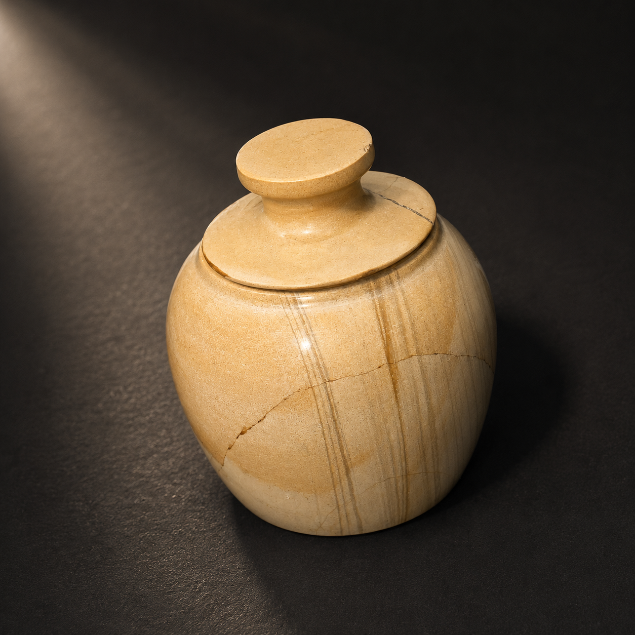 Handcrafted Natural Marble Storage Jar with Lid – Premium Stone Decorative Container for Home Décor & Organization