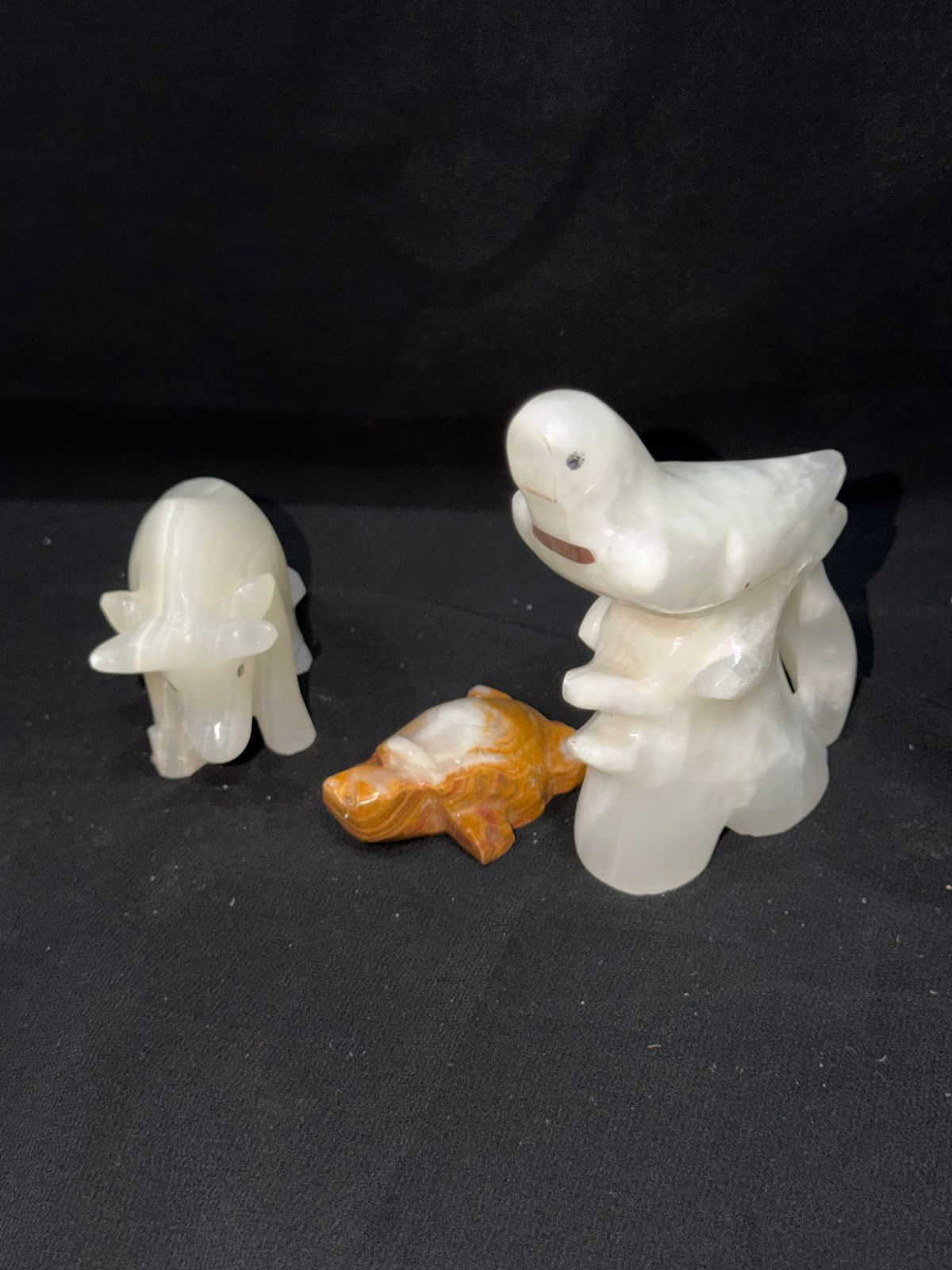 Handcrafted Onyx Animal Figurine Set – Premium Marble Bull, Elephant & Turtle Decorative Statues for Home & Office Décor