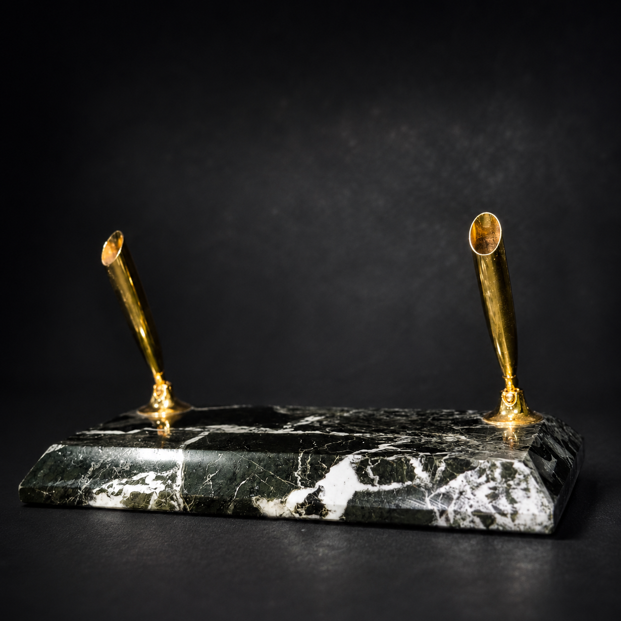 Luxury Marble Pen Holder with Gold Finish Stands – Elegant Desk Organizer & Office Décor