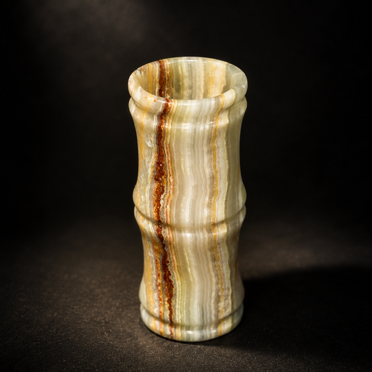 Handcrafted Onyx Marble Flower Vase Set – Luxury Decorative Tabletop Vases (Set of 2)