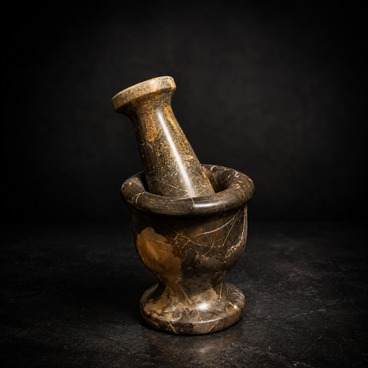 Premium Marble Mortar & Pestle Set – Heavy Duty Stone Grinder for Kitchen & Herbs