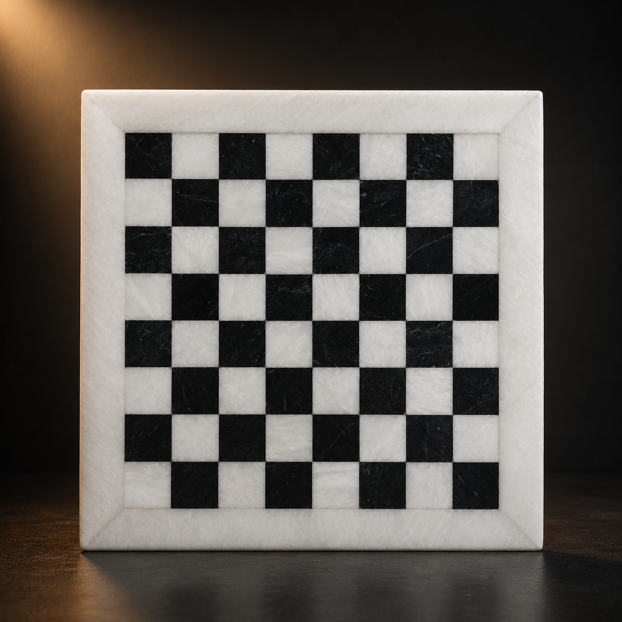 Luxury Marble Chess Set – Handcrafted Black & White Stone Board with Premium Chess Pieces