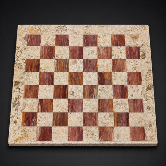 Luxury Marble Chess Set – Handcrafted Premium Stone Chess Board with Elegant Black & Beige Pieces